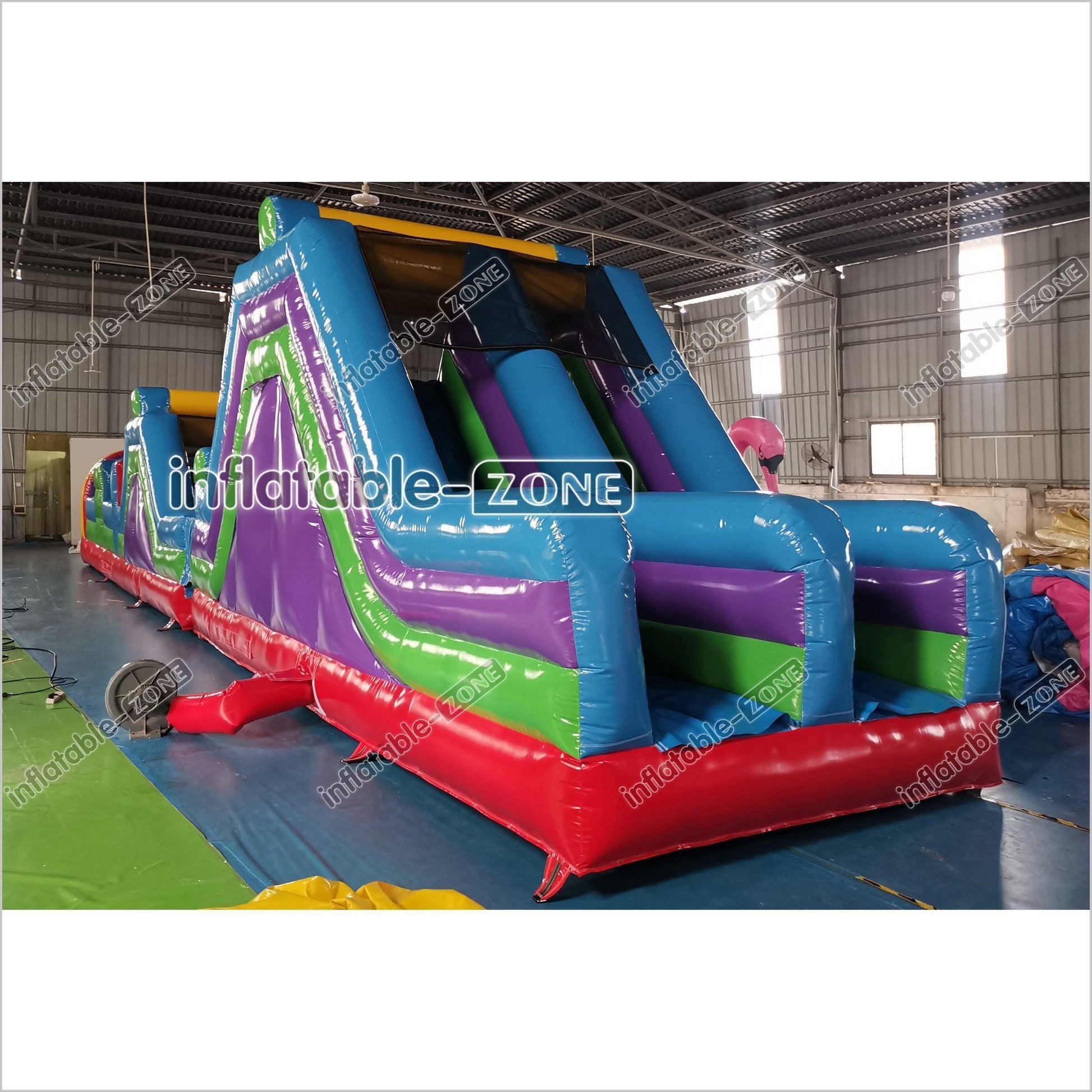Giant Inflatable Obstacle Course Slip And Slide Fun Bouncy Obstacle Course For Adults And Kids - Inflatable-Zone