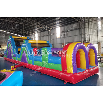 Giant Inflatable Obstacle Course Slip And Slide Fun Bouncy Obstacle Course For Adults And Kids - Inflatable-Zone
