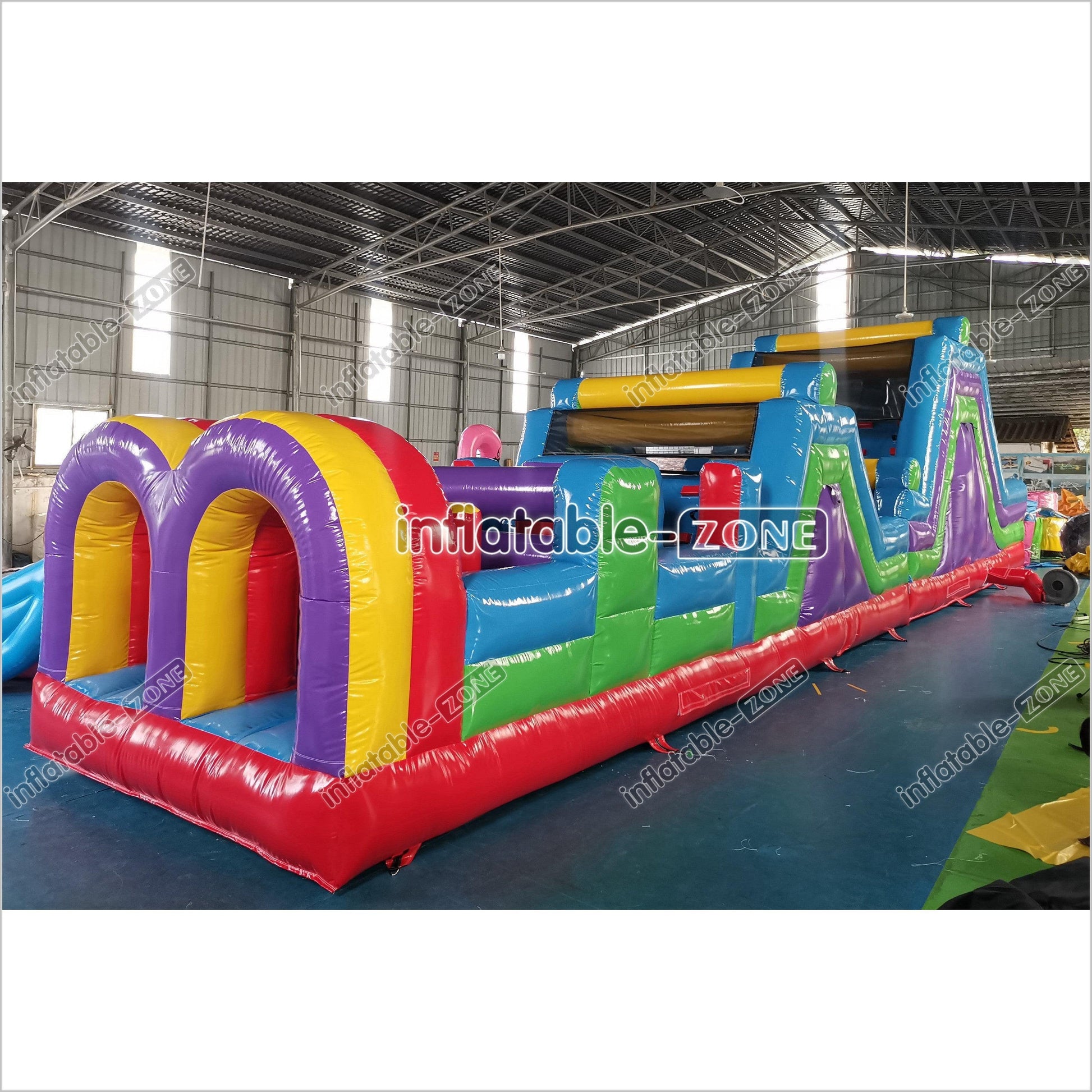 Giant Inflatable Obstacle Course Slip And Slide Fun Bouncy Obstacle Course For Adults And Kids - Inflatable-Zone