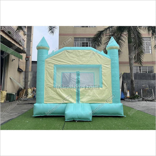Fun Green Bouncy Castle With Small Slide Best Outdoor Inflatable Bounce House For Backyard Party Equipment - Inflatable-Zone
