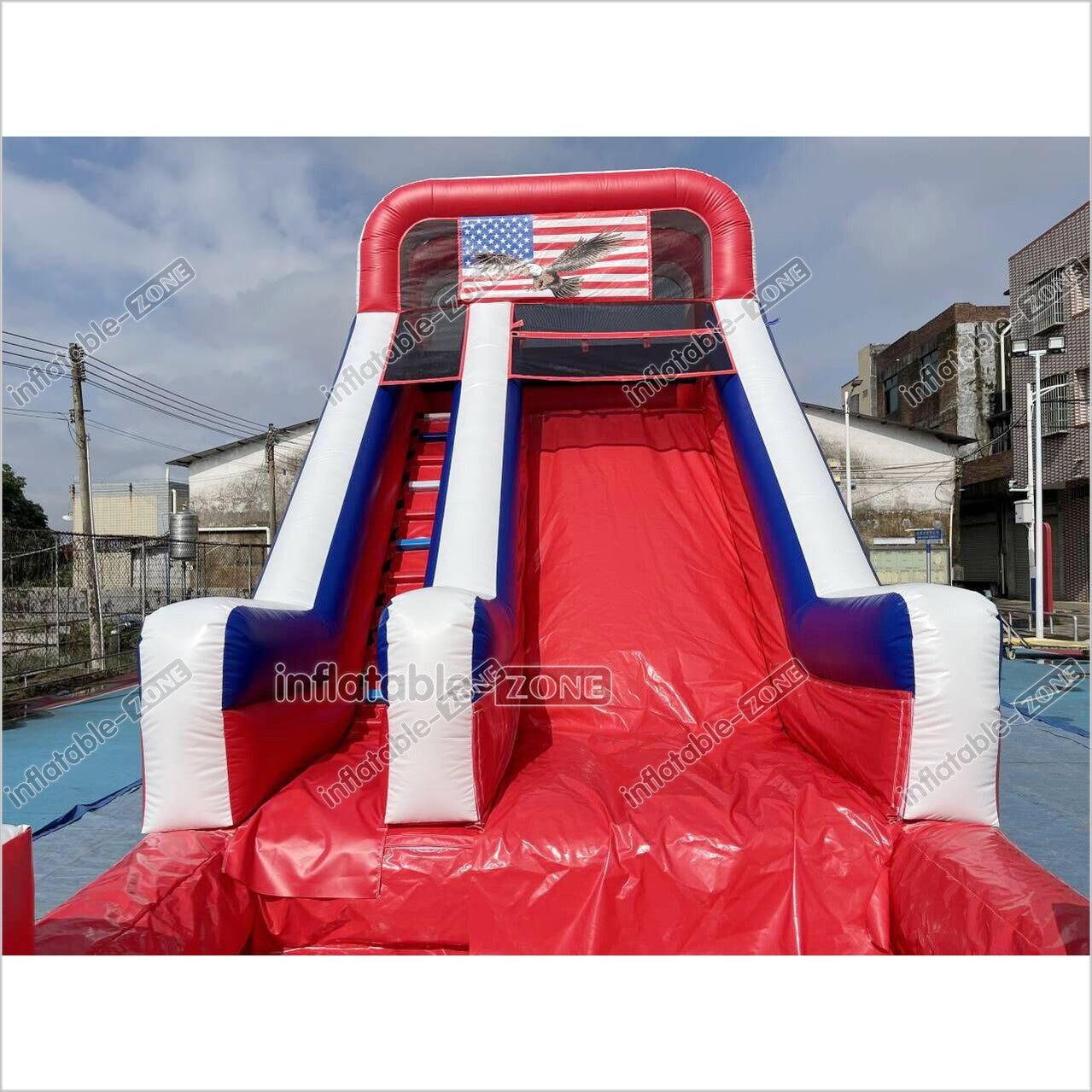 Americana Stars Giant Inflatable Water Slide Commercial Inflatable Pool Playground For Summer Party Events - Inflatable-Zone