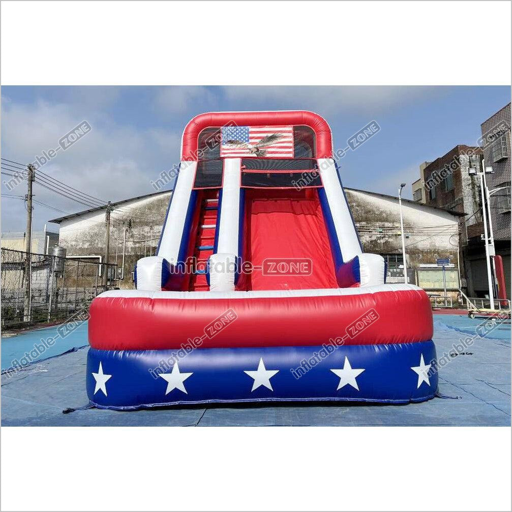 Americana Stars Giant Inflatable Water Slide Commercial Inflatable Pool Playground For Summer Party Events - Inflatable-Zone