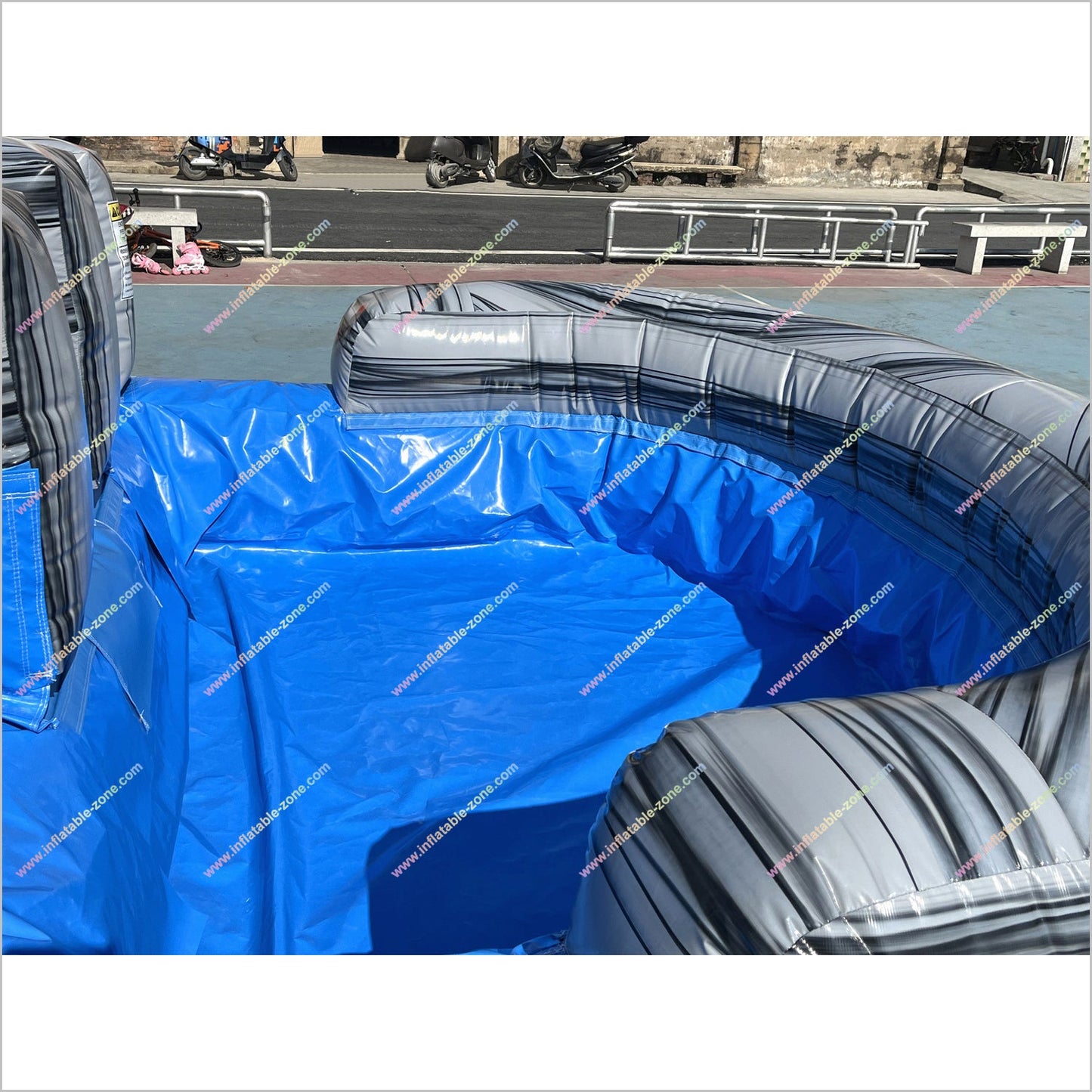 Grey Marble Water Slide And Pool Inflatable Commercial Outdoor Play Equipment Waterslide Rentals Near Me