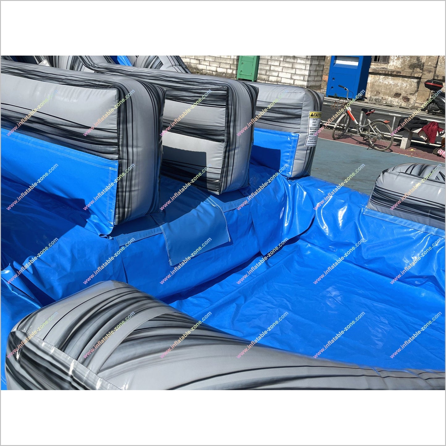 Grey Marble Water Slide And Pool Inflatable Commercial Outdoor Play Equipment Waterslide Rentals Near Me