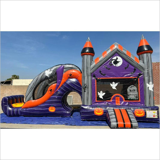 Halloween Moon Bounce Jumping Party Bounce Houses With Slide Combo Inflatable Jumping Castle Business - Inflatable-Zone