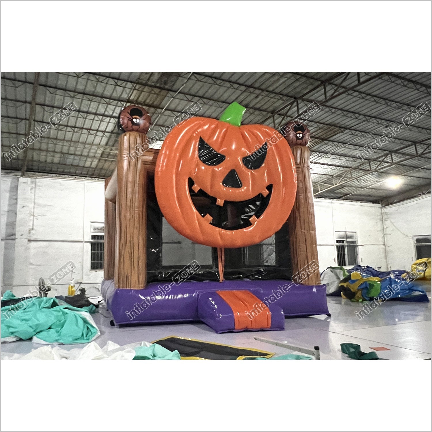 Halloween Jack O Lantern Bouncy Castle Indoor Playground Big Inflatable Pumpkin Jump House Rental Near Me - Inflatable-Zone