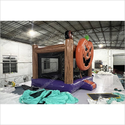 Halloween Jack O Lantern Bouncy Castle Indoor Playground Big Inflatable Pumpkin Jump House Rental Near Me - Inflatable-Zone