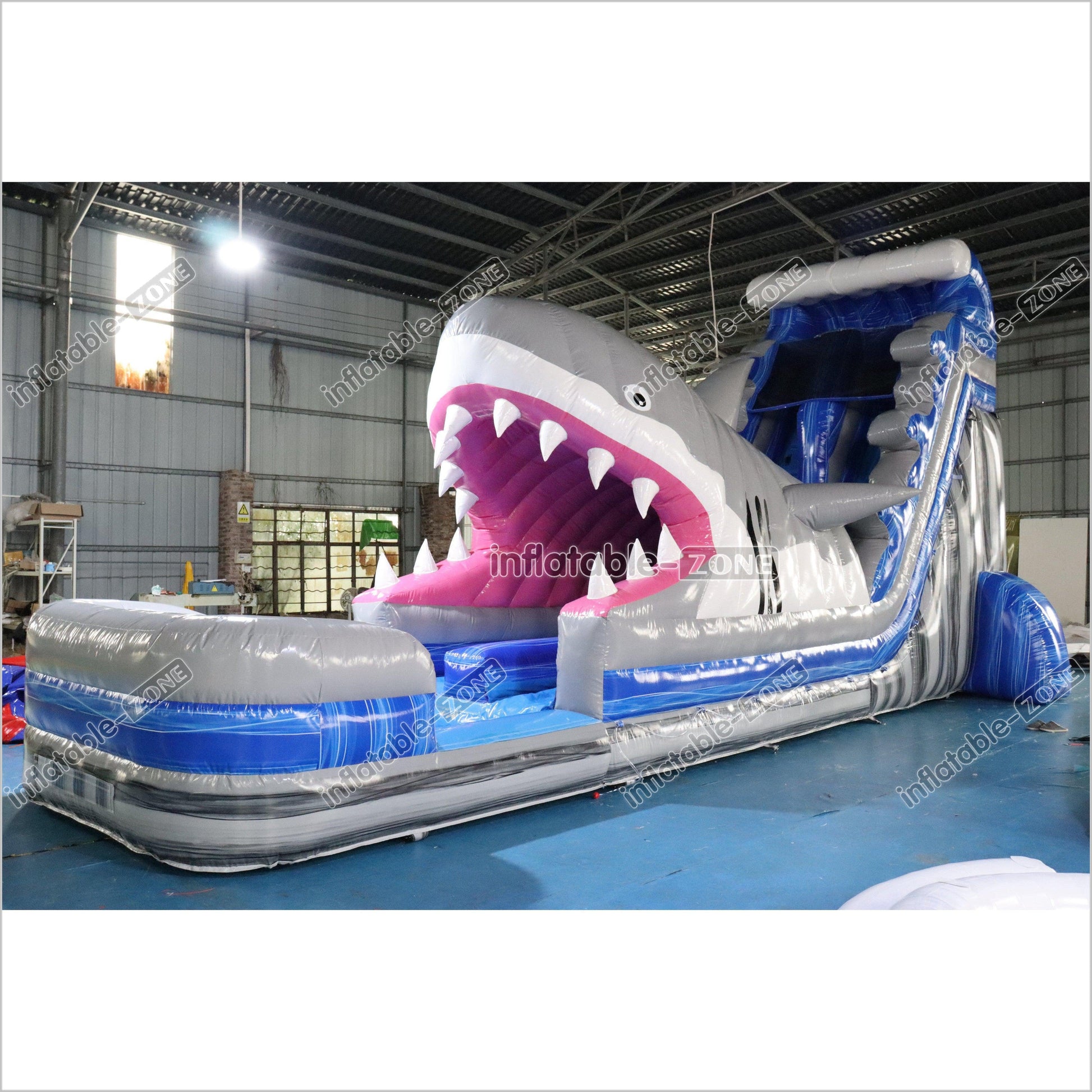 Happy Hop Inflatable Shark Slide Party Blow Up Commercial Inflatable Water Slide With Pool - Inflatable-Zone