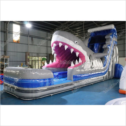 Commercial Grade Inflatable Shark Water Slide For Kids N Adults Blow Up Water Slide Summer Party Event - Inflatable-Zone