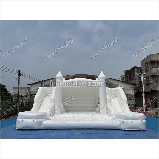 White Bouncer Castle Inflatable Water Slide Wedding Jumpy House Castle - Inflatable-Zone