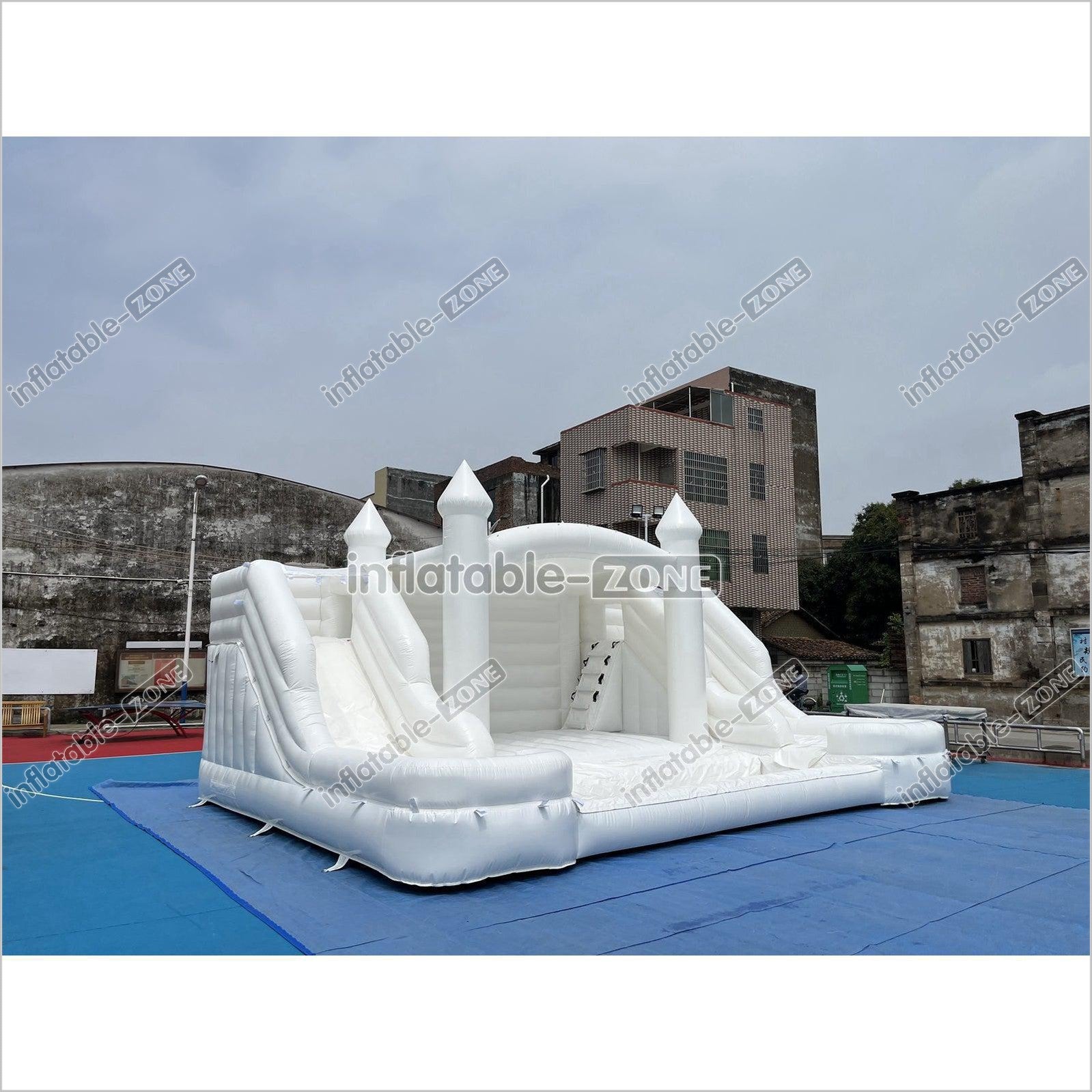White Bouncer Castle Inflatable Water Slide Wedding Jumpy House Castle - Inflatable-Zone