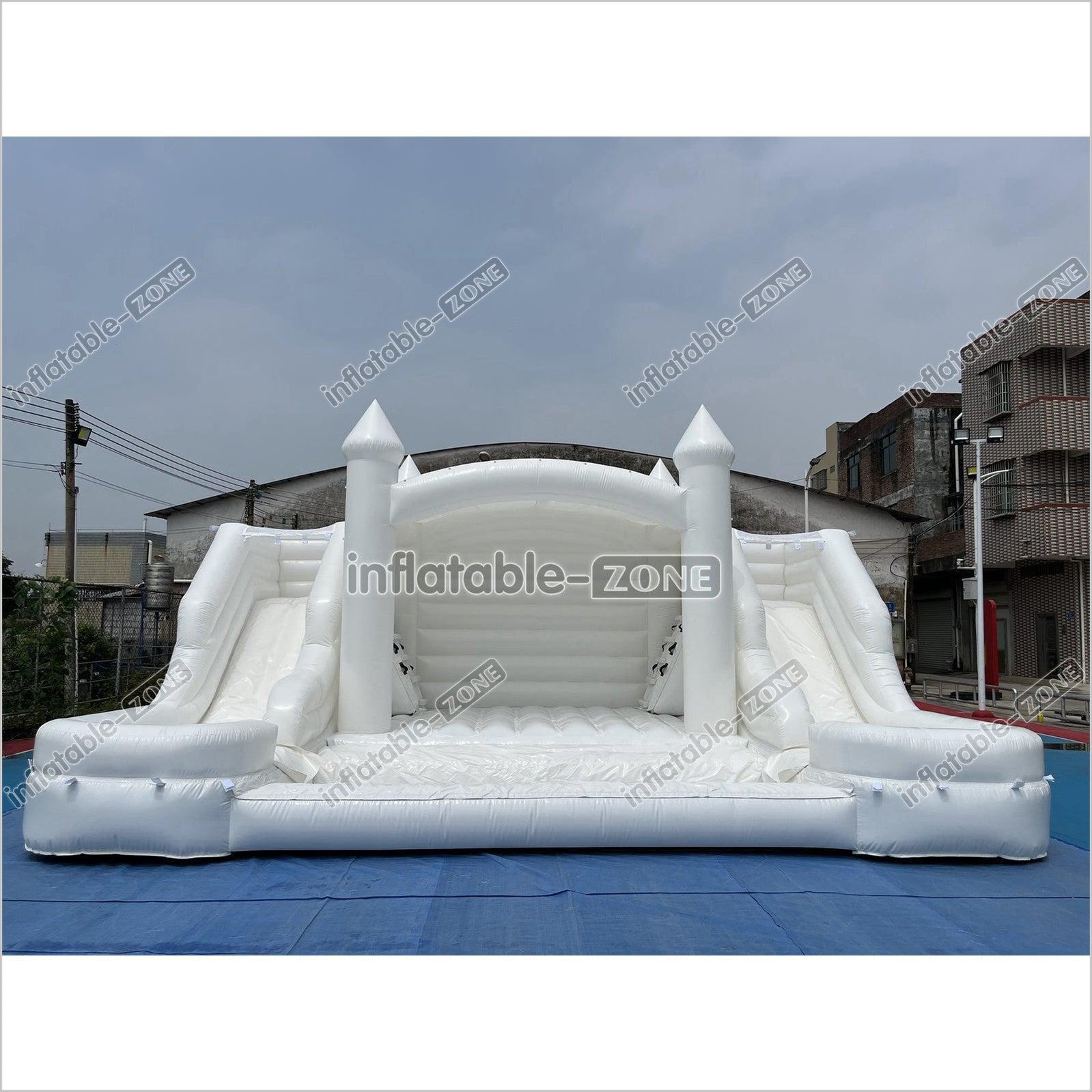 White Bouncer Castle Inflatable Water Slide Wedding Jumpy House Castle - Inflatable-Zone