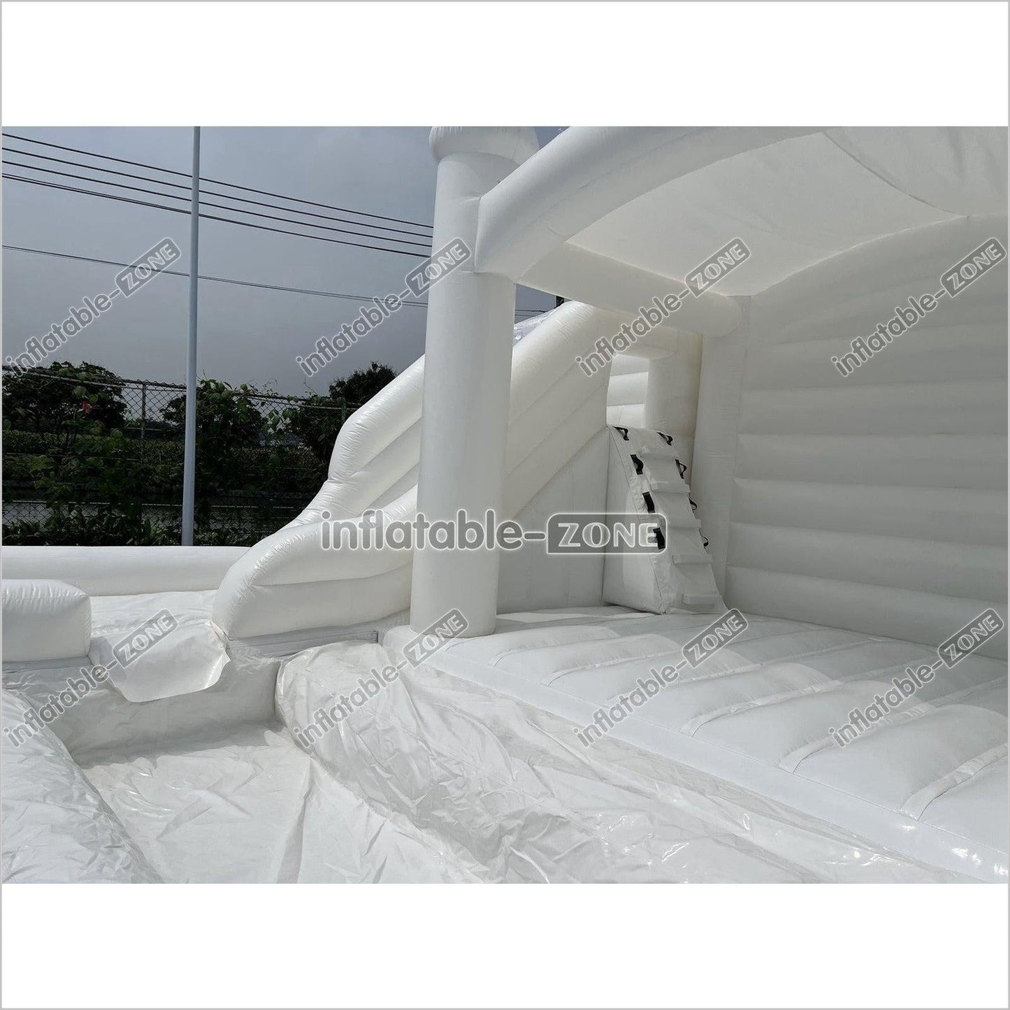 White Bouncer Castle Inflatable Water Slide Wedding Jumpy House Castle - Inflatable-Zone