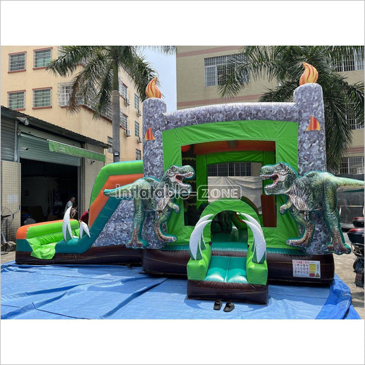 Inflatable Dinosaur Bounce House With Slide Rainforest Bouncy House - Inflatable-Zone