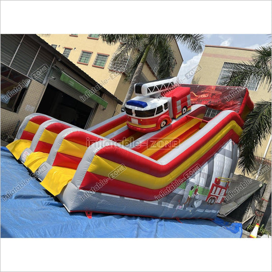 Inflatable Fire Truck Slide Jumper House Car Inflatable Dry Slide - Inflatable-Zone