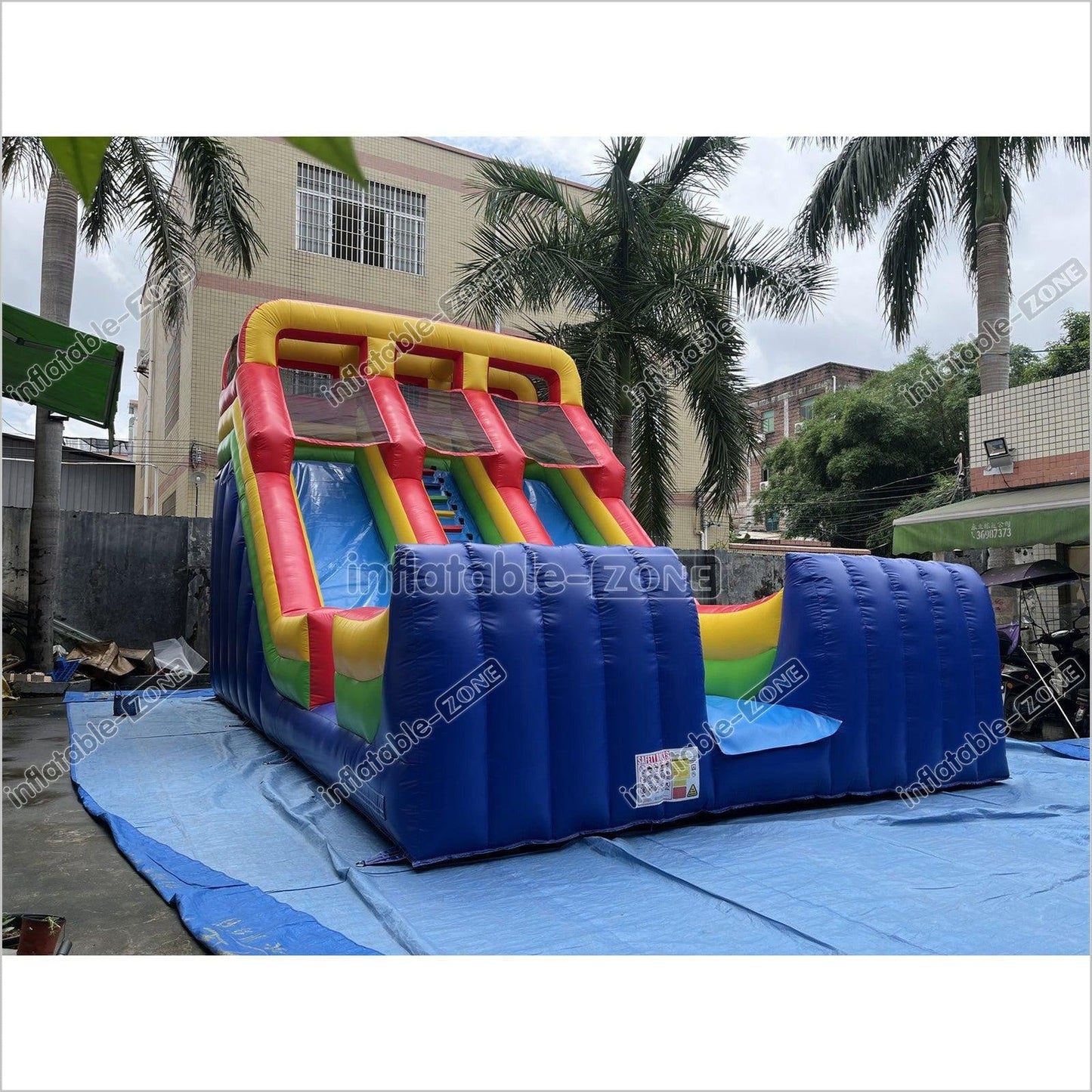 Inflatable Dry Slide Jumper Big Inflatable Slide Rainbow Large Blow Up Slide - Inflatable-Zone