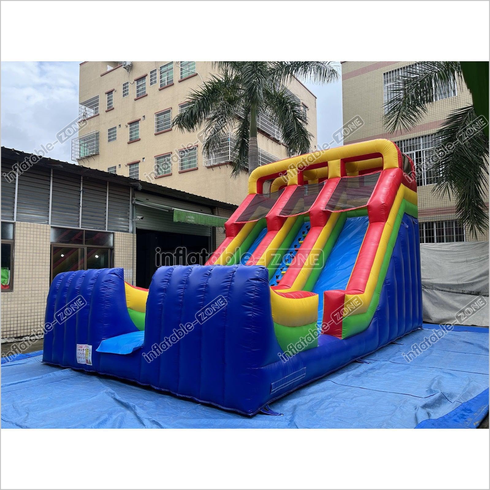 Inflatable Dry Slide Jumper Big Inflatable Slide Rainbow Large Blow Up Slide - Inflatable-Zone