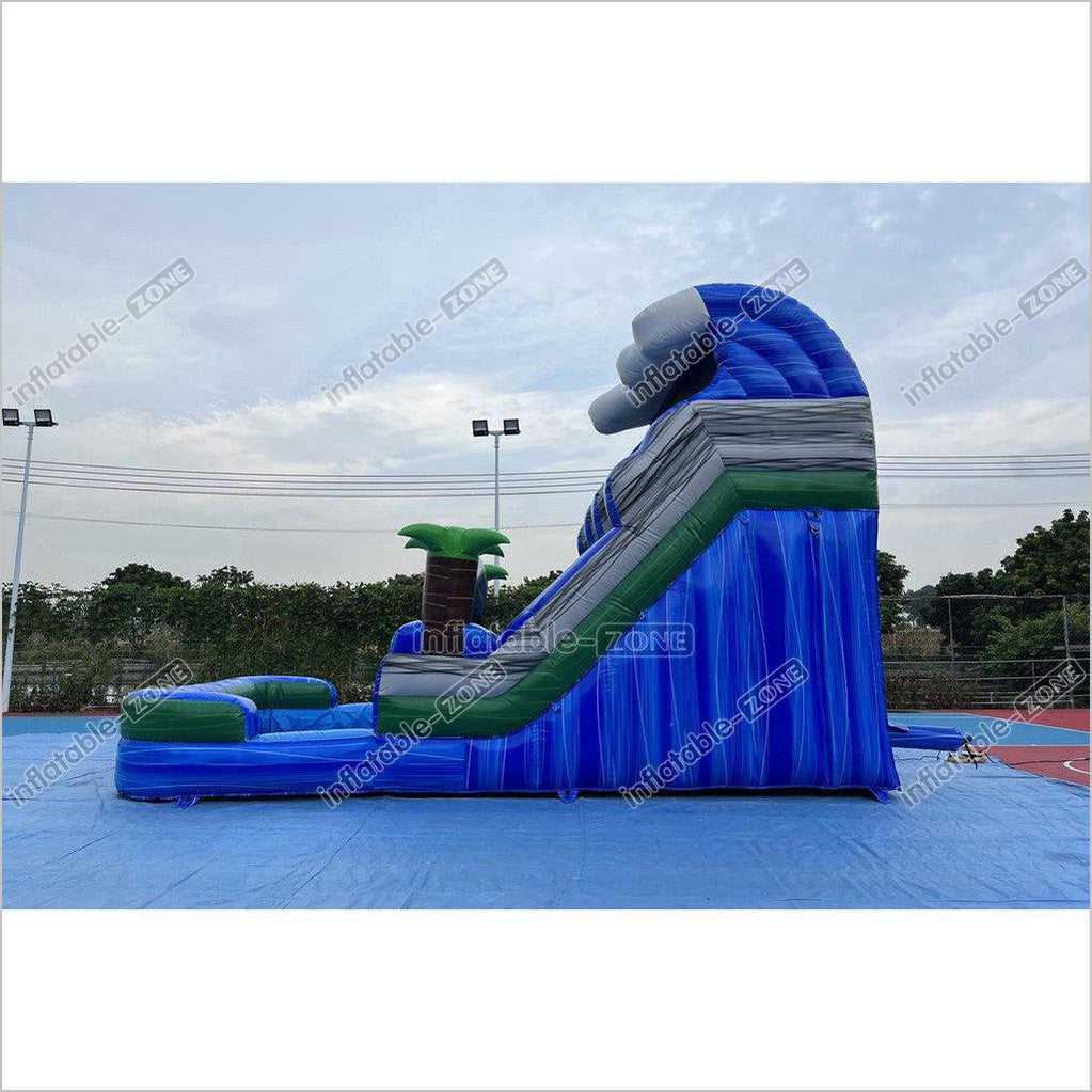 Tropical Water Slide Bounce House Wet Dry Blow Up Bouncy Castle Party Inflatable With Pool - Inflatable-Zone