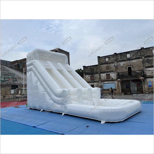 White Wild Inflatable Slide White Inflatable Water Slide White Water Bounce House Jumping - Inflatable-Zone