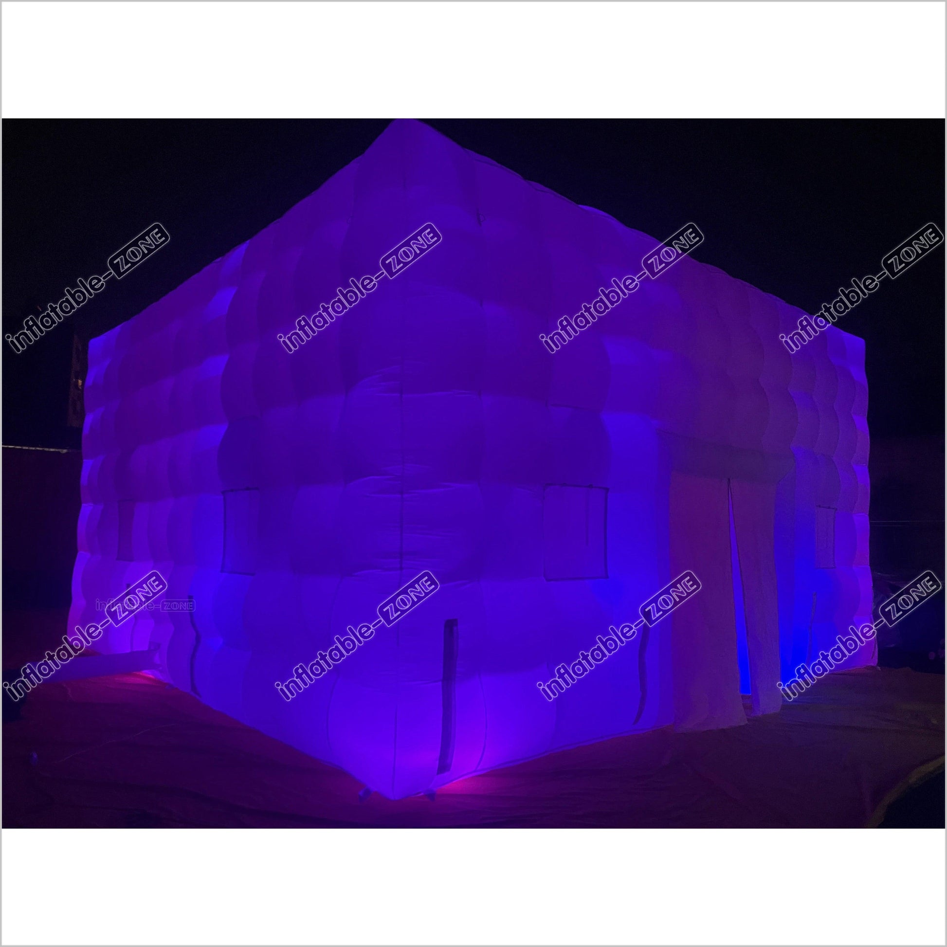 Outdoor Inflatable Nightclub White Large Inflatable Party Tent With LED Lights - Inflatable-Zone