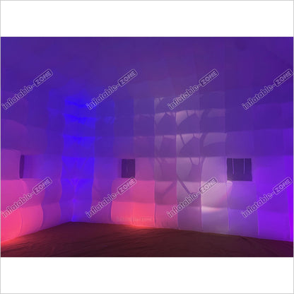 Outdoor Inflatable Nightclub White Large Inflatable Party Tent With LED Lights - Inflatable-Zone