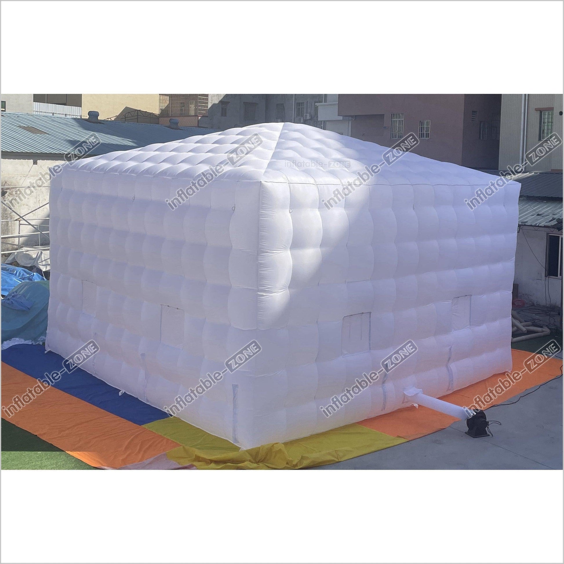 Outdoor Inflatable Nightclub White Large Inflatable Party Tent With LED Lights - Inflatable-Zone