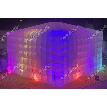 Outdoor Inflatable Nightclub White Large Inflatable Party Tent With LED Lights - Inflatable-Zone