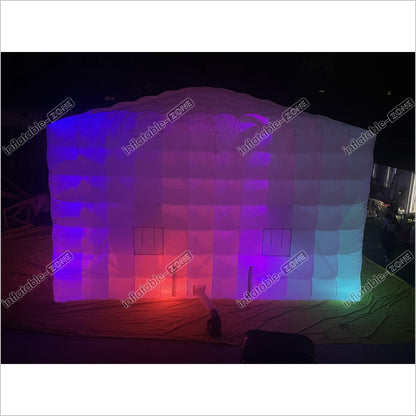 Outdoor Inflatable Nightclub White Large Inflatable Party Tent With LED Lights - Inflatable-Zone