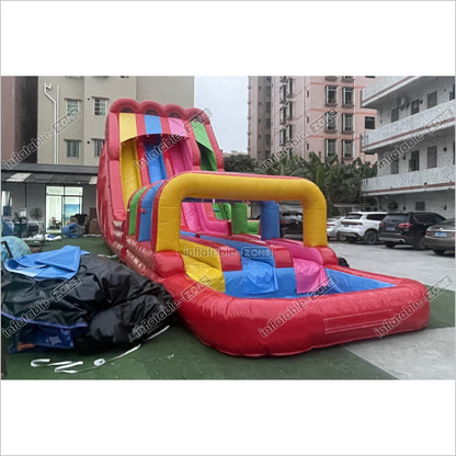 Large Outdoor Water Slide Jumping Castle Inflatable Pool Obstacle Water Slides For Kids - Inflatable-Zone