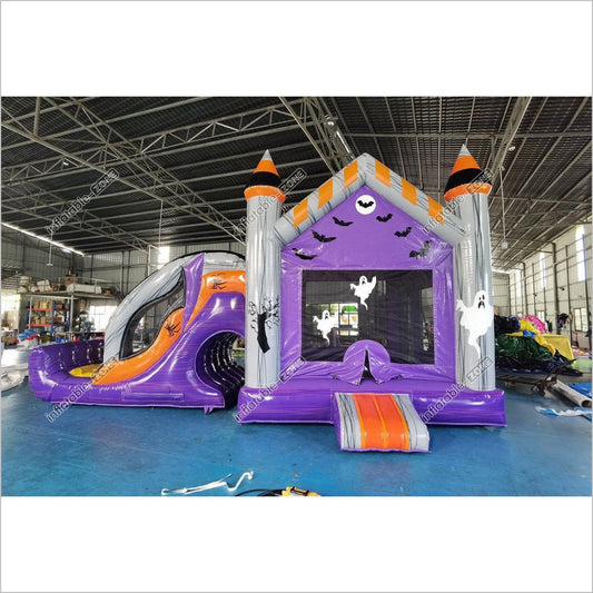 Inflatable Slide And Bounce House Combo For Sale Spooky Halloween Inflatable Bouncy Castle With Slide Hire - Inflatable-Zone