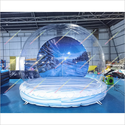 Inflatable Snow Globes Custom Backdrop Printing Inflatable Yard Snow Globe Photo Booth For Birthday Party - Inflatable-Zone