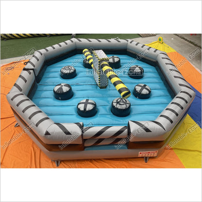 Outdoor Adult Kids Inflatable Sweeper Eliminator Wipeout Toxic Meltdown Machine Inflatable Game - Inflatable-Zone