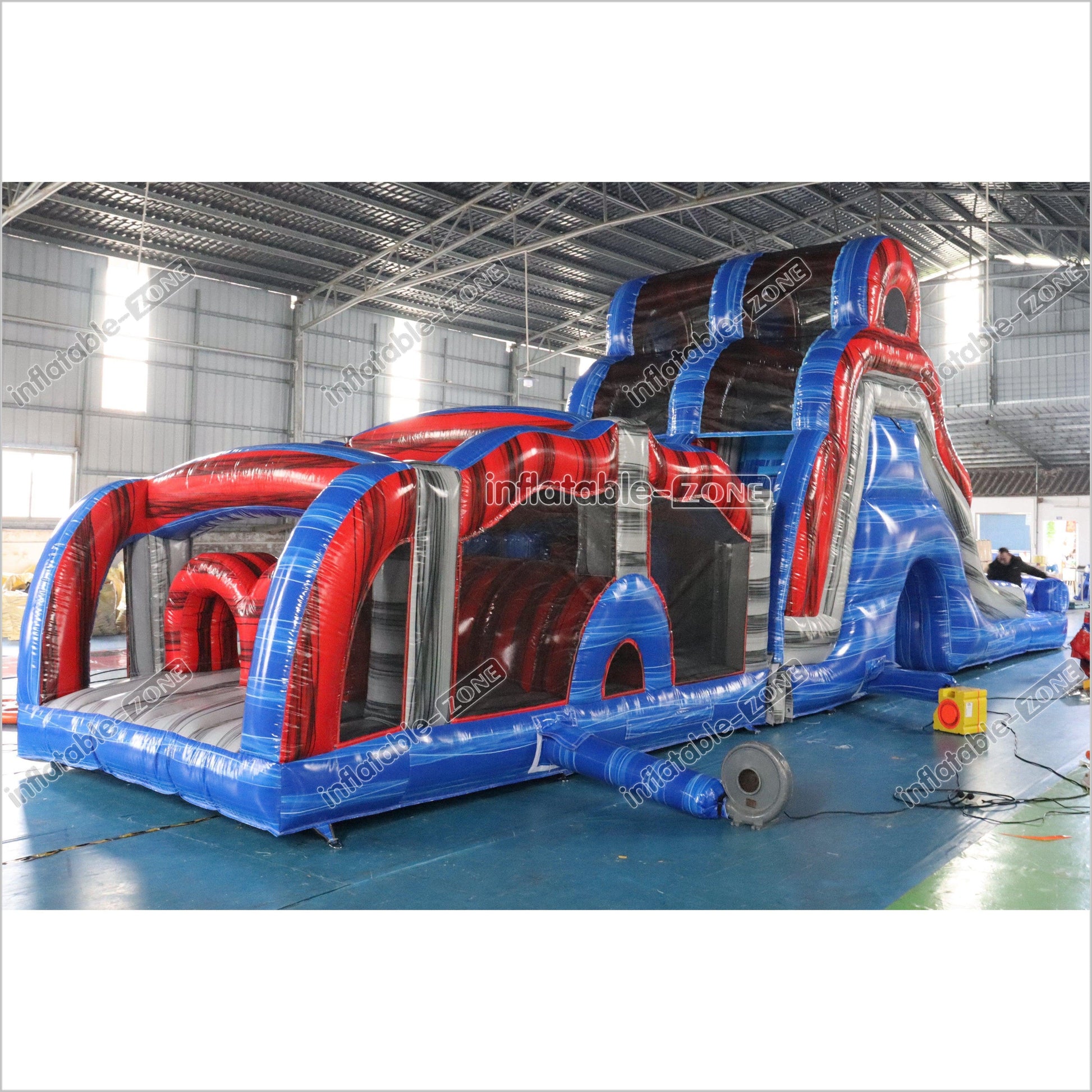 Large Inflatable Water Slide Obstacle Course Birthday Party Jump Near Me With Pool - Inflatable-Zone