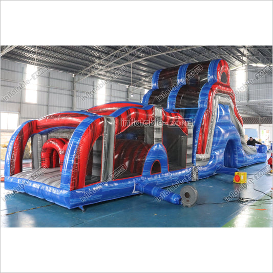 Large Inflatable Water Slide Obstacle Course Birthday Party Jump Near Me With Pool - Inflatable-Zone