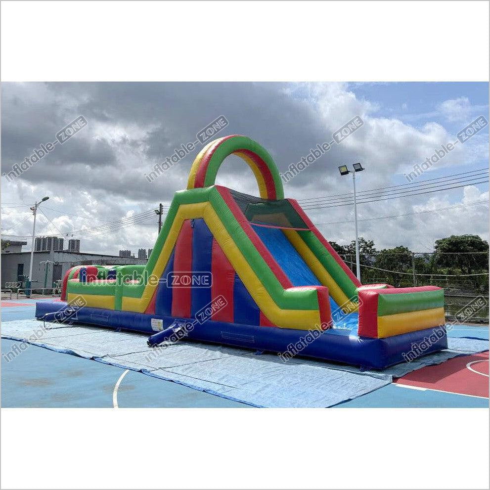 Large Inflatable Obstacle Course Playground Near Me Inflatable Slide And Rock Climbing Wall Challenge Course For Kids - Inflatable-Zone