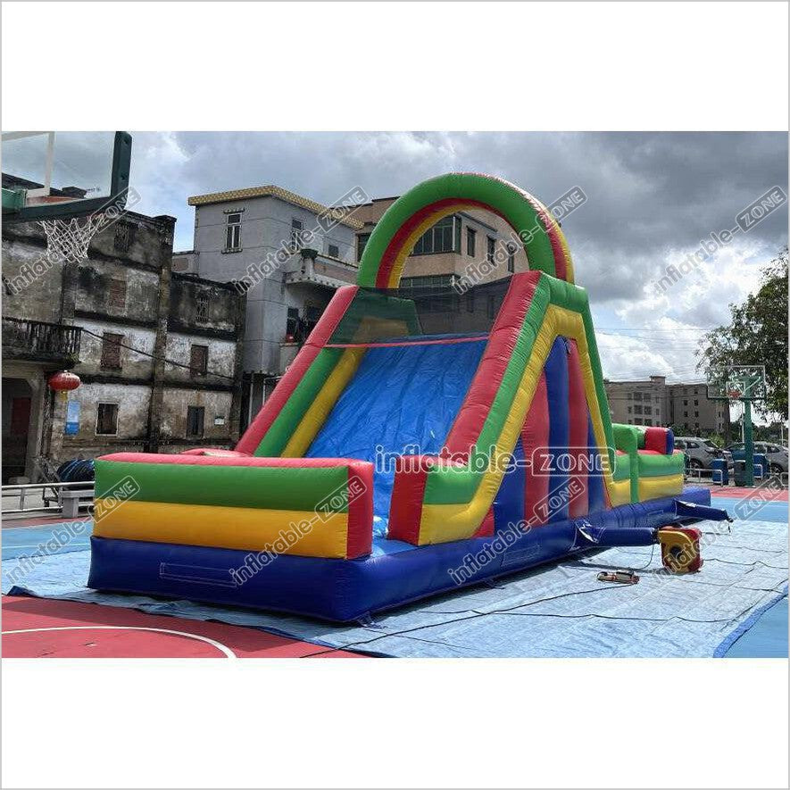 Large Inflatable Obstacle Course Playground Near Me Inflatable Slide And Rock Climbing Wall Challenge Course For Kids - Inflatable-Zone