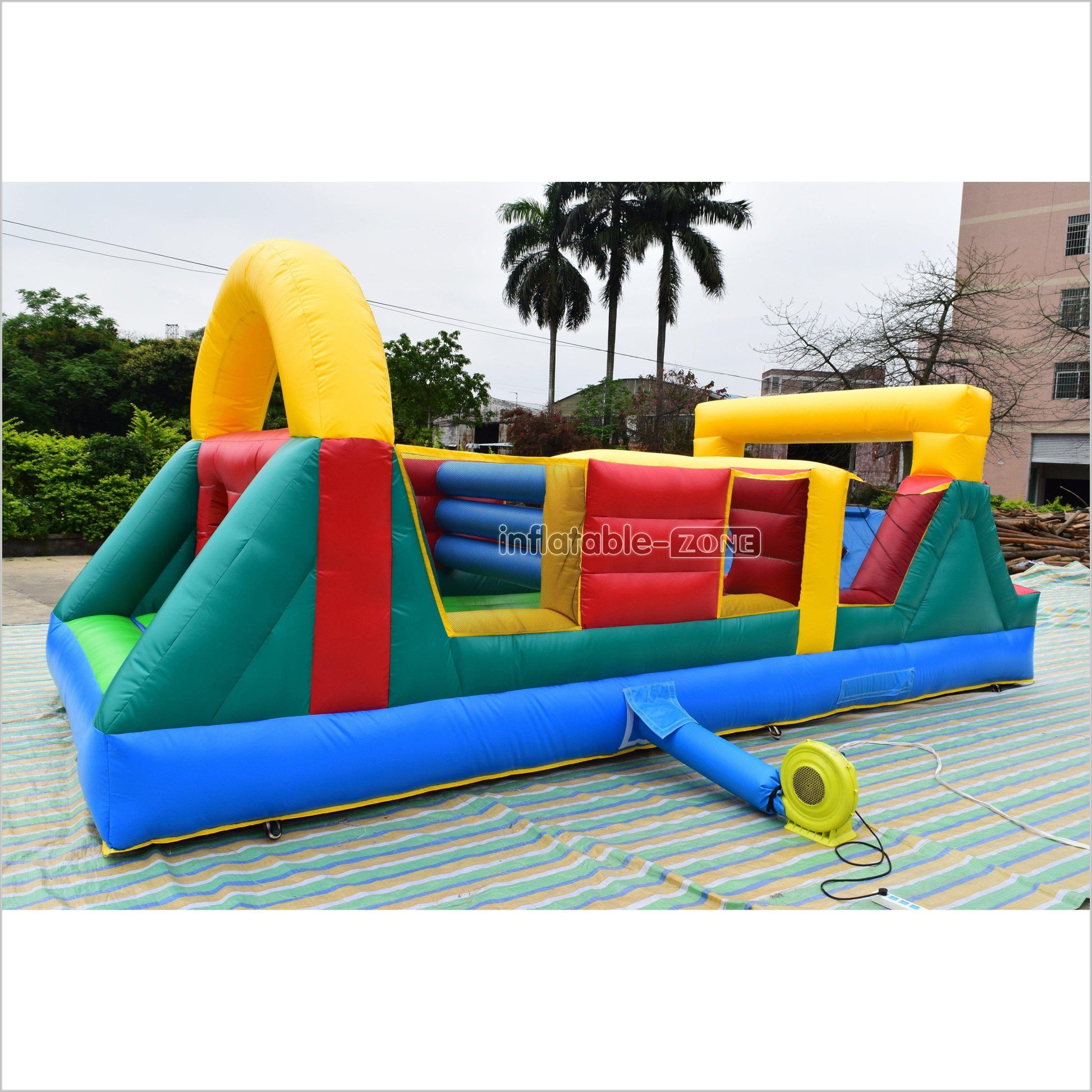 Commercial Bounce House Obstacle Course Outdoor Inflatable Assault Course Moonwalk Obstacle Course Rental - Inflatable-Zone