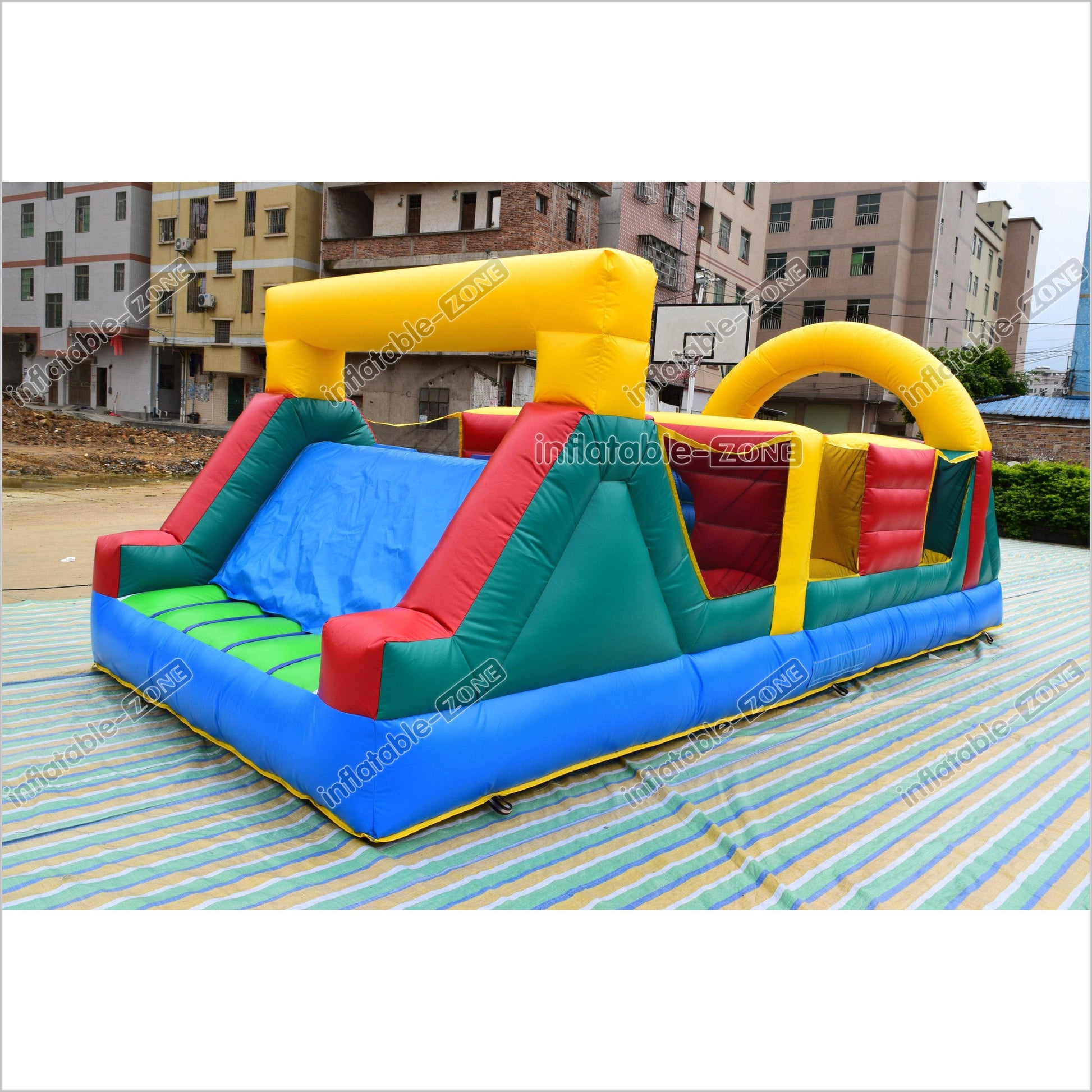 Commercial Bounce House Obstacle Course Outdoor Inflatable Assault Course Moonwalk Obstacle Course Rental - Inflatable-Zone