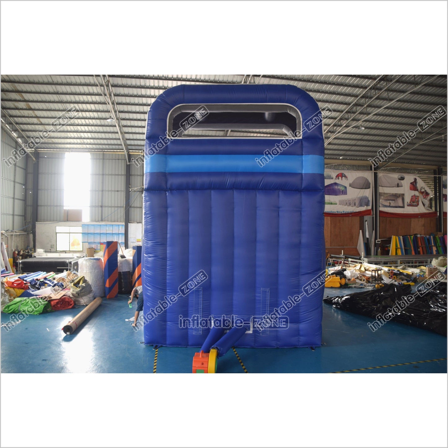 Large Commercial Single Lane Waterslide Blue And White Inflatable Water Slide Jumping Castle Swimming Pool - Inflatable-Zone