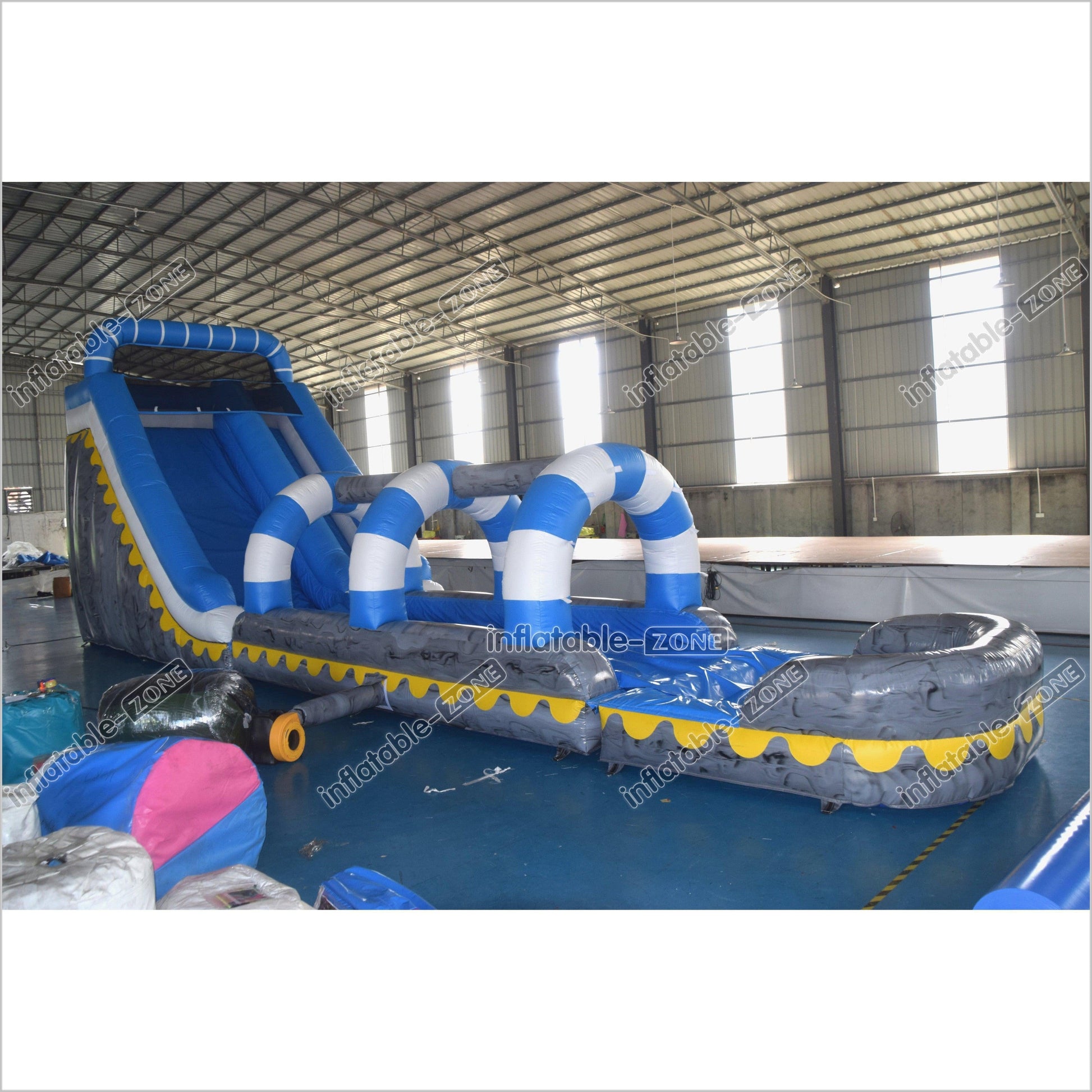 Super Long Water Slide Inflatable Water Jumper Commercial Inflatable Slip And Slide With Pool - Inflatable-Zone