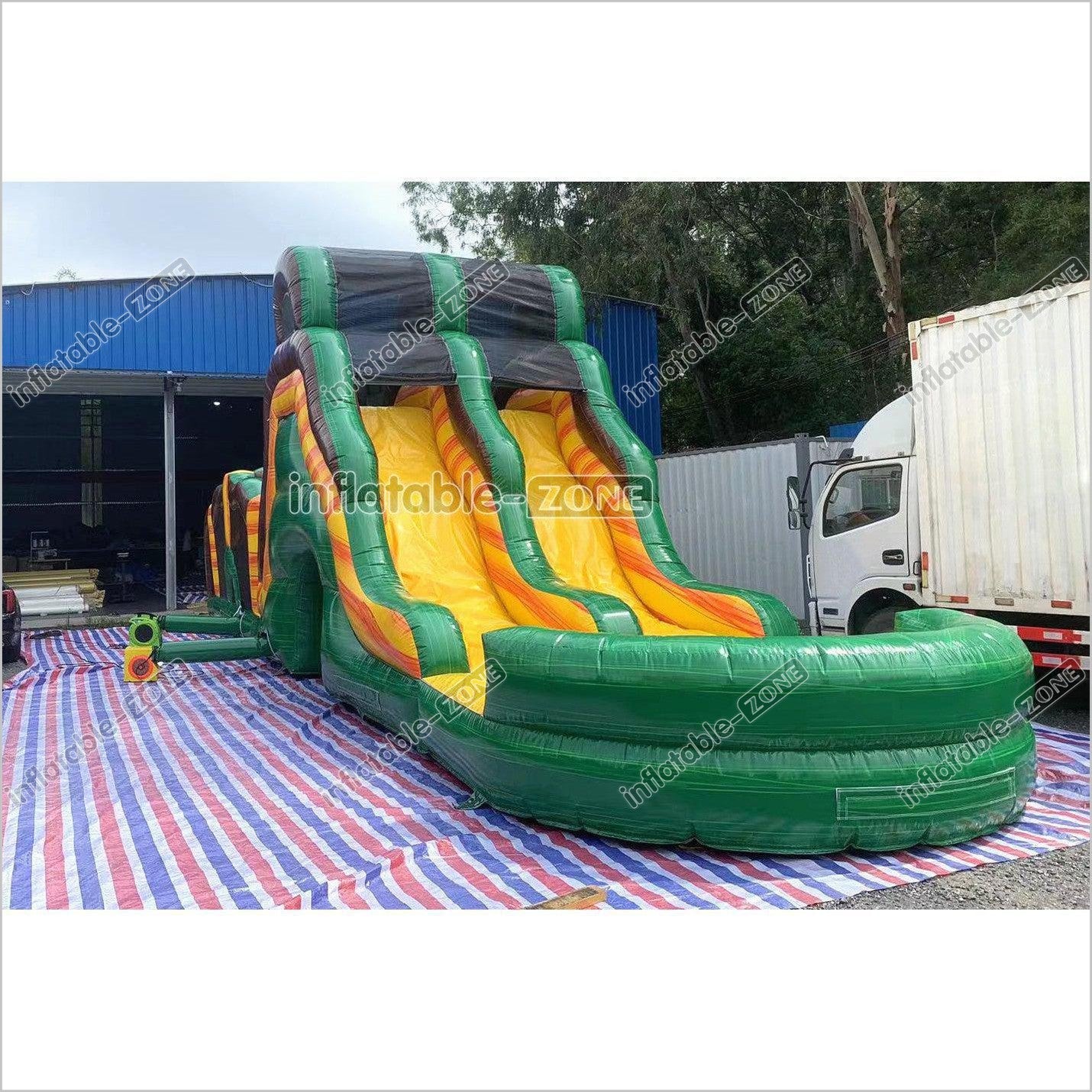 Outdoor Swimming Pool Inflatable Obstacle Course Challenge Race Interactive Large Inflatable Game Obstacle With Slide - Inflatable-Zone