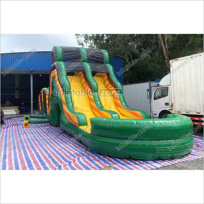 Outdoor Swimming Pool Inflatable Obstacle Course Challenge Race Interactive Large Inflatable Game Obstacle With Slide - Inflatable-Zone
