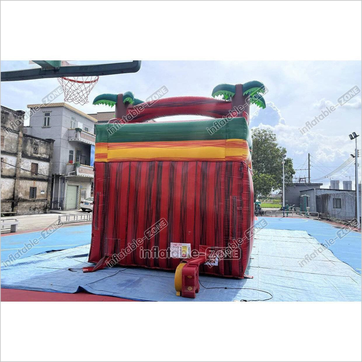 Tropical Dual Lane Water Slide Inflatable Play Center Adult Blow Up Waterslide Inflatable Pool Playground - Inflatable-Zone