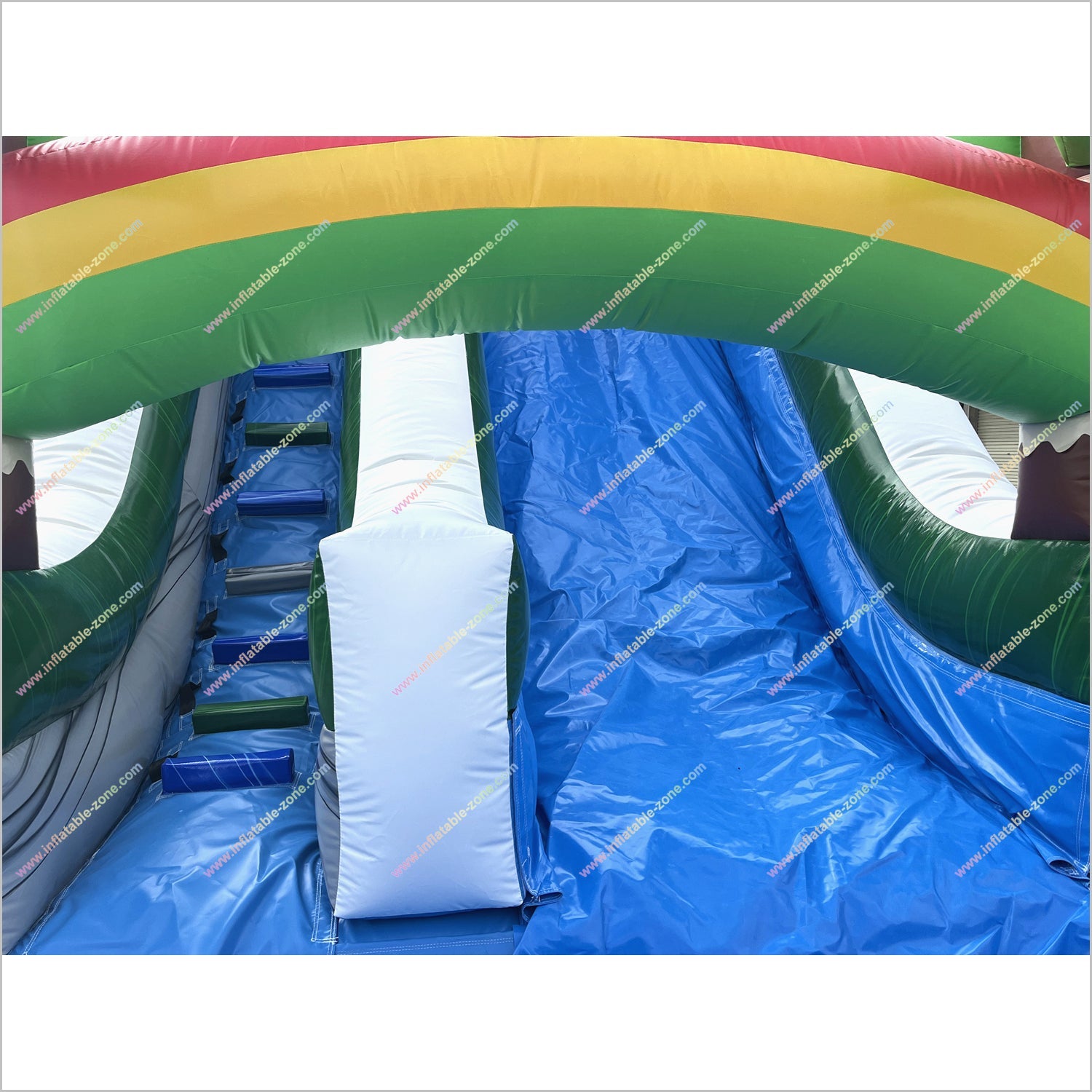 Tropical Palm Trees Inflatable Waterslide Rental Near Me Rainbows Theme Blow Up Water Slide With Pool - Inflatable-Zone