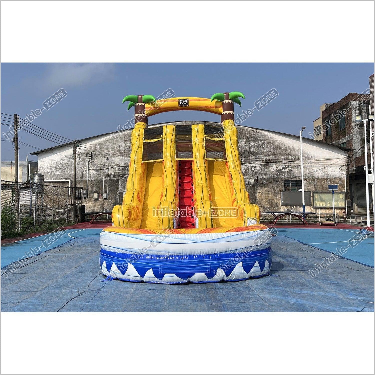 Tropical Wave Water Slide Party Jumper Rental Commercial Playground Equipment Inflatable Water Slide Into Pool - Inflatable-Zone