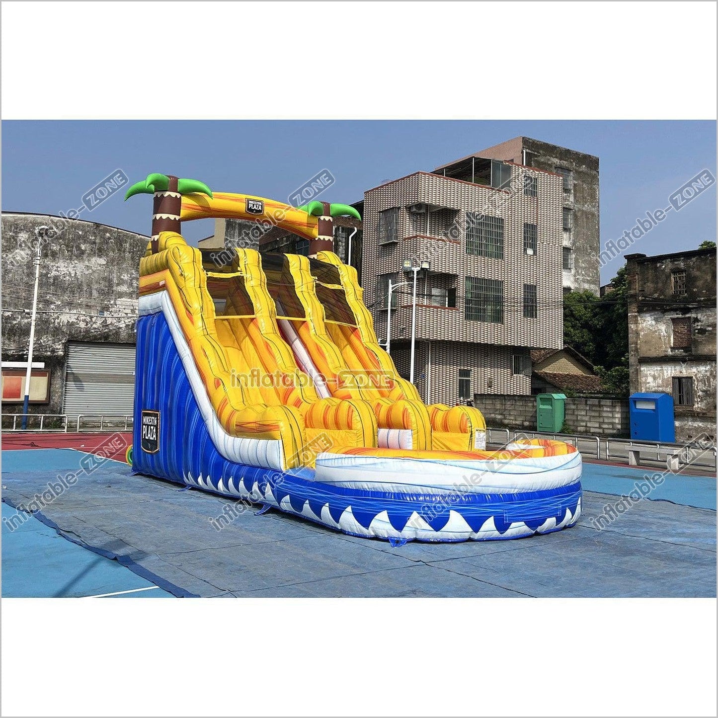 Tropical Wave Water Slide Party Jumper Rental Commercial Playground Equipment Inflatable Water Slide Into Pool - Inflatable-Zone