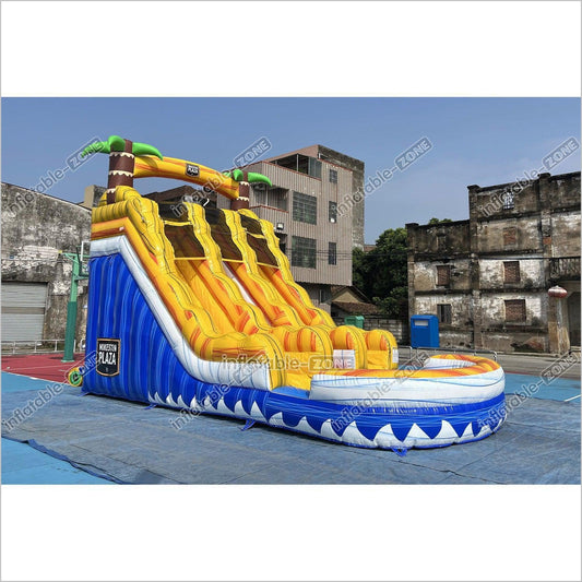 Tropical Wave Water Slide Party Jumper Rental Commercial Playground Equipment Inflatable Water Slide Into Pool - Inflatable-Zone