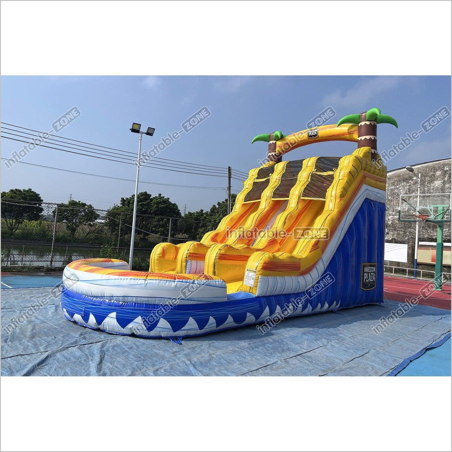 Tropical Wave Water Slide Party Jumper Rental Commercial Playground Equipment Inflatable Water Slide Into Pool - Inflatable-Zone