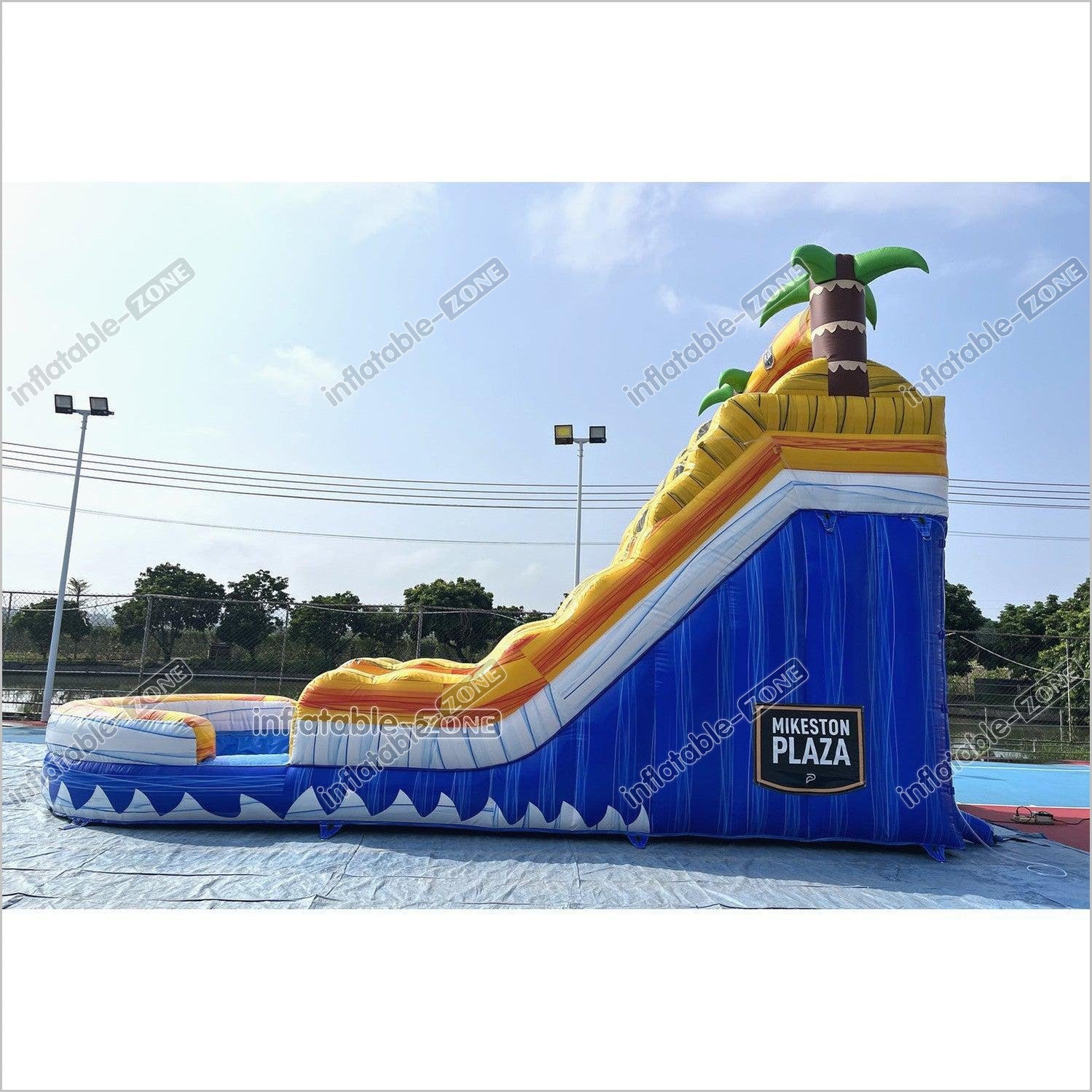 Tropical Wave Water Slide Party Jumper Rental Commercial Playground Equipment Inflatable Water Slide Into Pool - Inflatable-Zone
