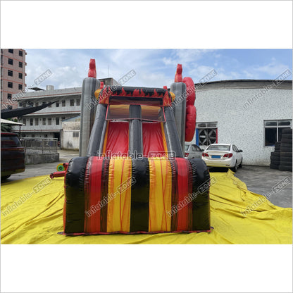 Outdoor Inflatable 3D Monster Truck Bounce Slide Combo Inflatable Jump House Bouncy Castle Double Slide - Inflatable-Zone